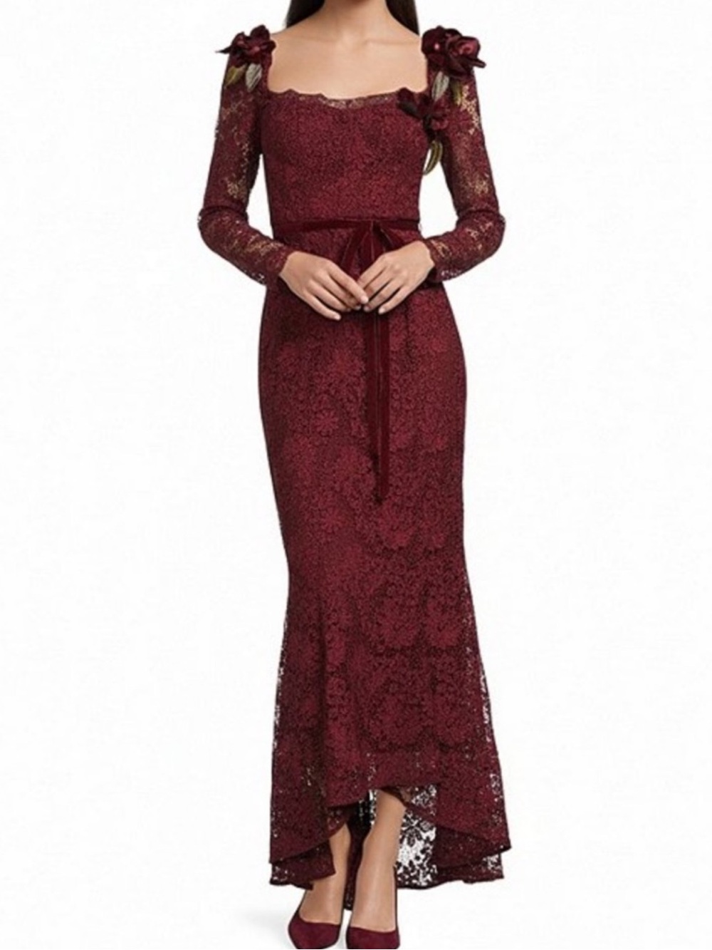 Muse by Marchesa Cypress Corded Lace Floral Applique Sweetheart Dress Sz 6 NWT